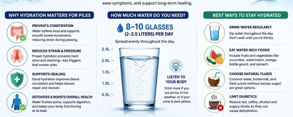 Water Intake for Piles Patients