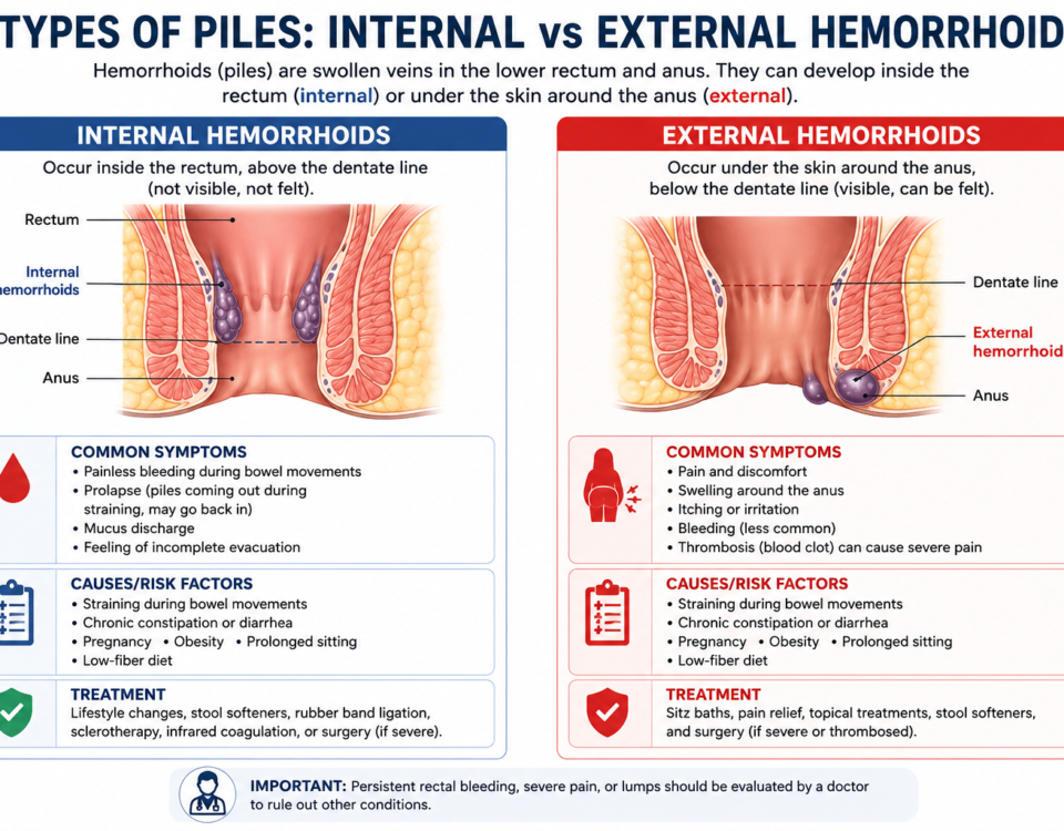 Internal vs External Hemorrhoids